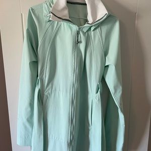 Mint green lululemon rain jacket